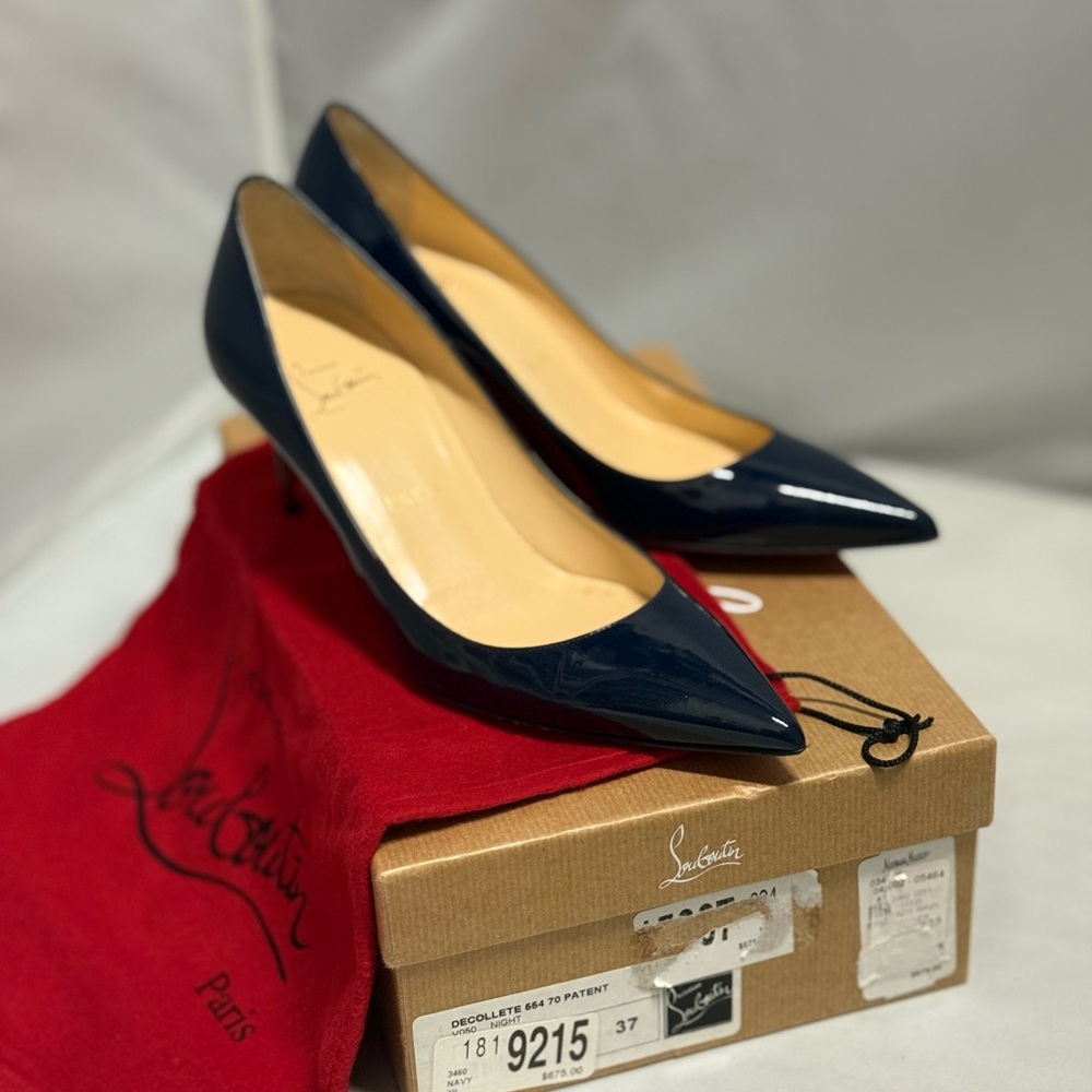 Christian Louboutin Dark Blue Patent Heels